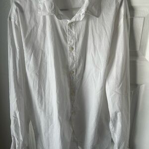Zara White Casual Button Down Shirt